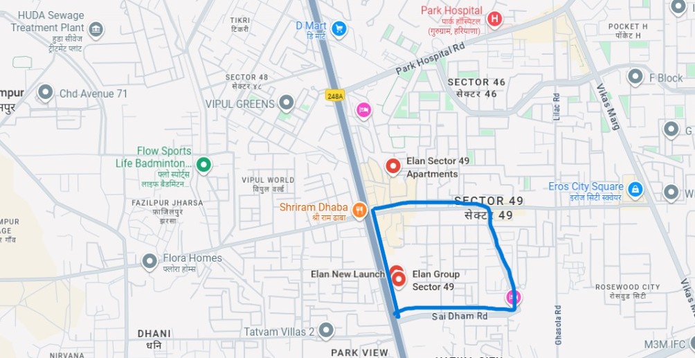 elan sector 49 map